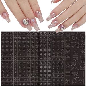 Pochoirs à ongles japonais, autocollants, motifs creux, cœur, papillon, étoile et pointes françaises, modèles d'aérographe pour salon et nail art DIY - Product Image 1