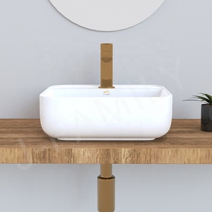 Évier <span class=keywords><strong>de</strong></span> salle <span class=keywords><strong>de</strong></span> bain en céramique avec design carré, lavabo pour salle <span class=keywords><strong>de</strong></span> bain - Product Image 2