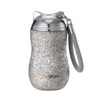 Thermos en titane pur à double paroi avec isolation sous vide, sangle de transport, tasse élégante à thème chat pour étudiants et professionnels
