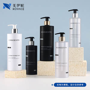 Minnie Flat Shoulder Black Pump Bottle 300ml <b>Plastic</b> Shower Gel Bottle Lotion Pump Daily Care <b>Packaging</b> - Product Image 4