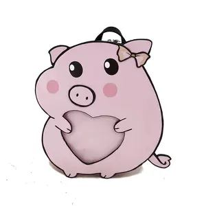 Kustom indah bentuk babi tas Ita pin bening tas tampilan Crossbody Tas bahu dompet Anime Satchel itabag ransel produsen