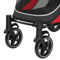 Poussette pliable légère à 4 roues pour chiens et chats, avec panier en maille, chariot de transport manuel pour extérieur – Toutes saisons