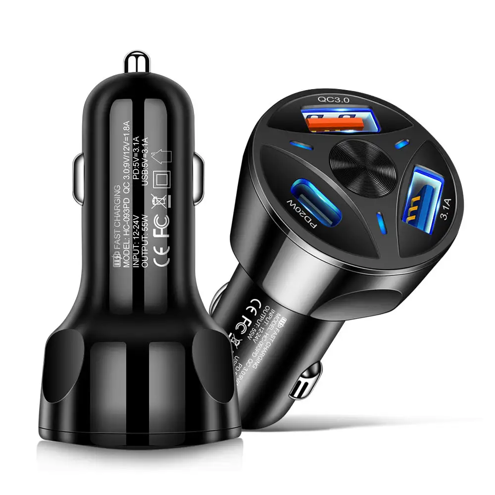 Quick Charge 3.0 Usb Car Charger for Iphone Android 3 Usb Car Charger Travel Charging Adapter