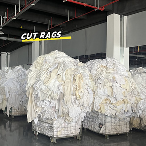 ホワイトトシャツラグコットン繊維廃棄物ベールガーメントカットピース掃除布海洋拭きラグ - Product Image 5
