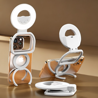Support magnétique pour téléphone avec anneau lumineux LED tactile, luminosité réglable, éclairage pour selfie, photographie de beauté