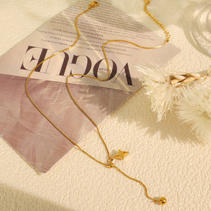 Collier avec pendentif étoile en alliage de zinc doré, chaîne de clavicule, bijoux cadeau - Product Image 3