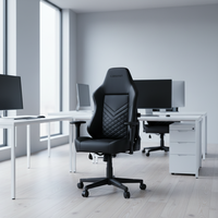 Chaise de gaming de club de style exécutif traditionnel en PU de haute qualité avec fonction convertible, cadre en acier inoxydable et vérin à gaz monophasé