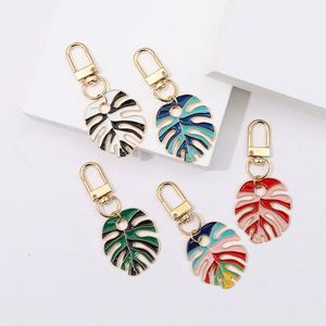 Metal Keychain Colorful <b>Leaf</b> Key Accessories Fashionable Bag Hanging Wholesale Small Gifts - Product Image 6