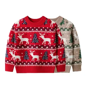 QYホットな新製品ヨーロッパとアメリカの秋と冬の男の子と女の子の赤ちゃんクリスマスエルクセーター子供プルオーバーセーター