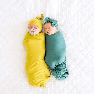 Baby Swaddle chăn với điều chỉnh bọc siêu mềm tre/cotton hữu cơ với spandex jersey Swaddle chăn tùy chỉnh kích thước - Product Image 5