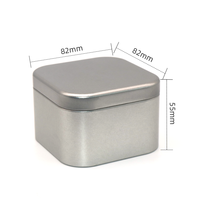 Boîte en étain carrée noire mate personnalisée, fabricant OEM, conteneur métallique vide pour bougies en cire de soja parfumées avec couvercle inséré
