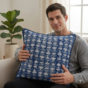 Housse de coussin de luxe lavable, anti-bactérienne, 100 % coton, fabriquée à la main, avec fermeture éclair, personnalisable, de la marque Premium Dolly Enterprises - Product Image 1