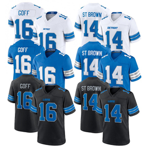 Uniforme de Fútbol Americano de Segunda Generación de los Detroit Lions de la NFL, Diseño de Impresión por Transferencia de Calor, Servicio OEM, 100% Poliéster, Unisex - Product Image 1