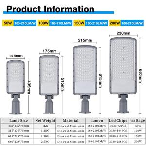 ไฟถนน LED ปรับได้ 50W-200W สำหรับลานจอดรถ ภายนอกอาคาร กันน้ำ IP66 โครงอะลูมิเนียม SMD - Product Image 3