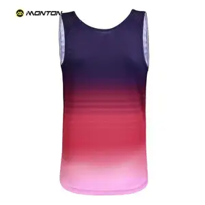 Monton OEM bán buôn nhanh khô chạy SINGLET tập thể dục chạy vest quần short ngoài trời thoáng khí thể thao Tank Top men vest trống