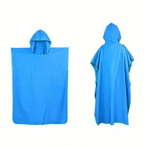 Serviette de plage poncho à capuche en microfibre douce, très absorbante et séchage rapide, best-seller - Product Image 4