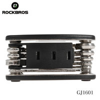 Vente en gros de kits d'outils de réparation de vélo multifonctionnels ROCKBROS 16 en 1, en acier au carbone et en PC, mini portables de poche