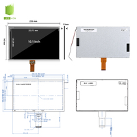 10,1 Zoll Tragbarer LCD-Bildschirm 1024(RGB)*600 TTL 50 Pins FPC G101STN01.2 Industrielle Steuerungs- und Überwachungsanzeige TFT LCD-Modul