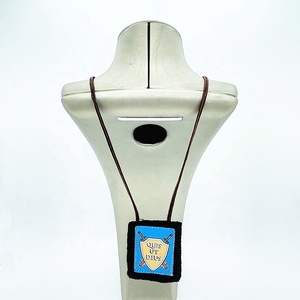 Diseño personalizado St. Michael escudo paño hecho católica lana marrón escapularios cuerda collar rosario - Product Image 3