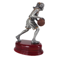 Trophée de basketball en résine personnalisé avec logo Weivista, fournisseur direct d'usine pour les vainqueurs des ligues scolaires