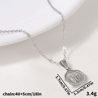 Collier en acier inoxydable 304 doré avec pendentif méduse en relief, pièce de monnaie fondue et chaîne à maillons circulaires, pour hommes et femmes, bijoux unisexes