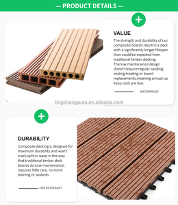 Langlebige natürliche Holzmaserung Oberfläche Neues Material Vierkant loch Hohl Wpc Decking Outdoor Composite Decking