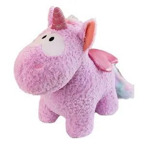 Anjo Unicórnio Bonito Amor Pegasus Plush Toy Meninas Dormir Travesseiro crianças Calmante Soft Toy Rosa Roxo Branco Unicórnio Brinquedos De Pelúcia