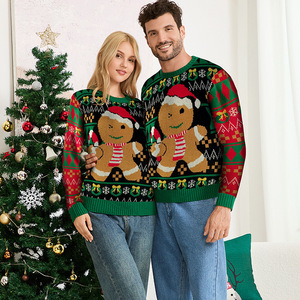 <span class=keywords><strong>Pull</strong></span> familial en jacquard tricoté à manches longues et col rond, motif pain d'épices, pour l'automne et l'hiver, style décontracté parent-enfant, vente en gros - Product Image 2