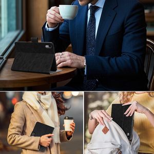 Étui en cuir véritable Laudtec pour <span class=keywords><strong>iPad</strong></span> <span class=keywords><strong>Pro</strong></span> 13 pouces M4 2024 <span class=keywords><strong>avec</strong></span> support de <span class=keywords><strong>stylet</strong></span> de protection antichoc support Premium veille/réveil automatique - Product Image 5