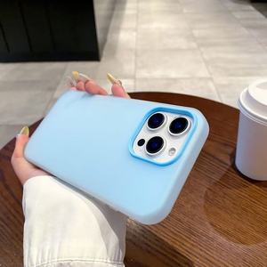 Funda de teléfono de silicona de gelatina suave 2 en 1 para iPhone 17 Pro Max Color caramelo mate gelatina contraportada fundas de teléfono móvil - Product Image 5