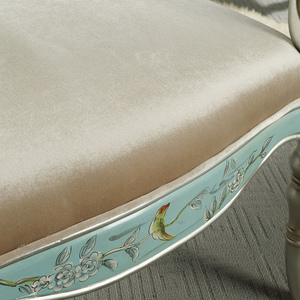 Fauteuil en bois massif vintage français, peint à la main, grand fauteuil pour salle à manger, détente, salon, balcon, villa, usage extérieur - Product Image 3