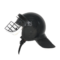 Casque en polycarbonate avec protection en maille métallique, anti-coupure, résistant au feu, anti-émeute, avec visière plate et incurvée