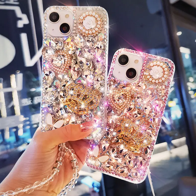 Luxury Bling Glitter Diamond Phone Case for iPhone 11 12 13 Pro XS Max 8 Plus Case Mobile Cover