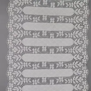 new 21CM OEM 2014 nigeria lace fabric quality vintage lace trim 3d flower spandex yarn white lace fabric for wedding dress