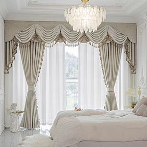 Cortinas y Cenefas Opacas Personalizables Bordadas con Flores y Pliegues Tipo Pinza de Alta Gama Europeas - Product Image 1