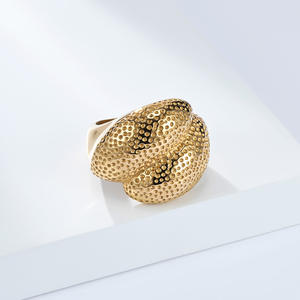 Fashionable Gold Plated Titanium Steel <b>Ring</b> For Women Geometric Shape Party Jewelry - Product Image 4
