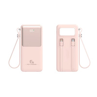 Producto de Moda, Banco de Energía Portátil de 45W y 20000mAh de Alta Capacidad con Carga Rápida, LED y Cable Integrado para Exteriores