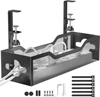 CY-7030 Organisateur de câbles sous bureau en acier moderne, best-seller, noir et blanc, multifonctionnel, panier de rangement domestique sans perçage