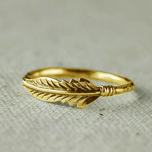 Anillo de Plumas H222, Plateado, Estilo Bohemio, Unisex, Regalo, Anillos de Moda - Product Image 6
