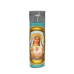 bulk wholesale led candles 7days Religious candle Church Supplies 8 Inches Glass Candles