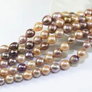 11-13mm große große unregelmäßige barocke Form Süßwasser kultiviert echte Süßwasser Edison Perle Perle Halskette Schnur Stränge