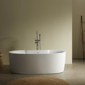 Bañera Acrílica de Alta Calidad, Acabado Brillante, Fácil de Limpiar, Diseño Moderno y Personalizado, con Desbordamiento, para Baño de Hotel - Product Image 1