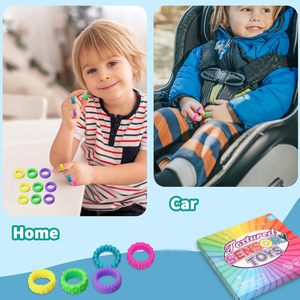 Cincin Sensorik Silikon Anti Stres untuk Anak, Cincin Fidget Berduri, Pereda Kecemasan, Tenang, Usia 3-6 Tahun - Product Image 4