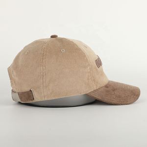 Gorras de Béisbol Personalizadas al por Mayor, Gorras Deportivas de Golf de 6 Paneles de Pana, Logotipo Bordado, Alta Calidad, Unisex, Ajustables, con Visera Curva - Product Image 4