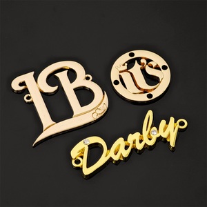 Etiqueta metálica con logotipo para accesorios de ropa, chapado en oro, grabada, para hiyab, abaya, bufanda, zapatos, etiqueta metálica con logotipo de marca personalizada, etiqueta metálica para bolsos - Product Image 2