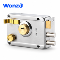 Serrure de porte extérieure à pêne dormant antivol en acier inoxydable 304, cylindre en laiton, plaqué zinc, à clé, Wonzo B2