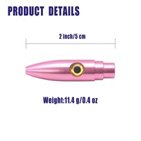 Têtes de leurres de pêche en aluminium anodisé usinées CNC avec œil encastré et jupes métalliques pour leurres, pour la pêche en haute mer au marlin et au thon en eau salée