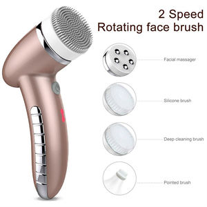 Nettoyeur facial 4 en 1, mini, à vibrations soniques, nettoyage en profondeur des pores, massage électrique, brosse nettoyante faciale imperméable, type portable - Product Image 2