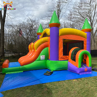 Château gonflable commercial personnalisé en PVC 0,55 mm avec toboggan, installation facile, garantie 3 ans, capacité de 20 personnes, capacité maximale de 100 kg