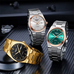Montre à quartz de luxe pour homme, toute nouvelle, en acier inoxydable, étanche 3 ATM, lumineuse, avec affichage de la date et du jour, cadran 40-44 mm, modèle 2658 - Product Image 5